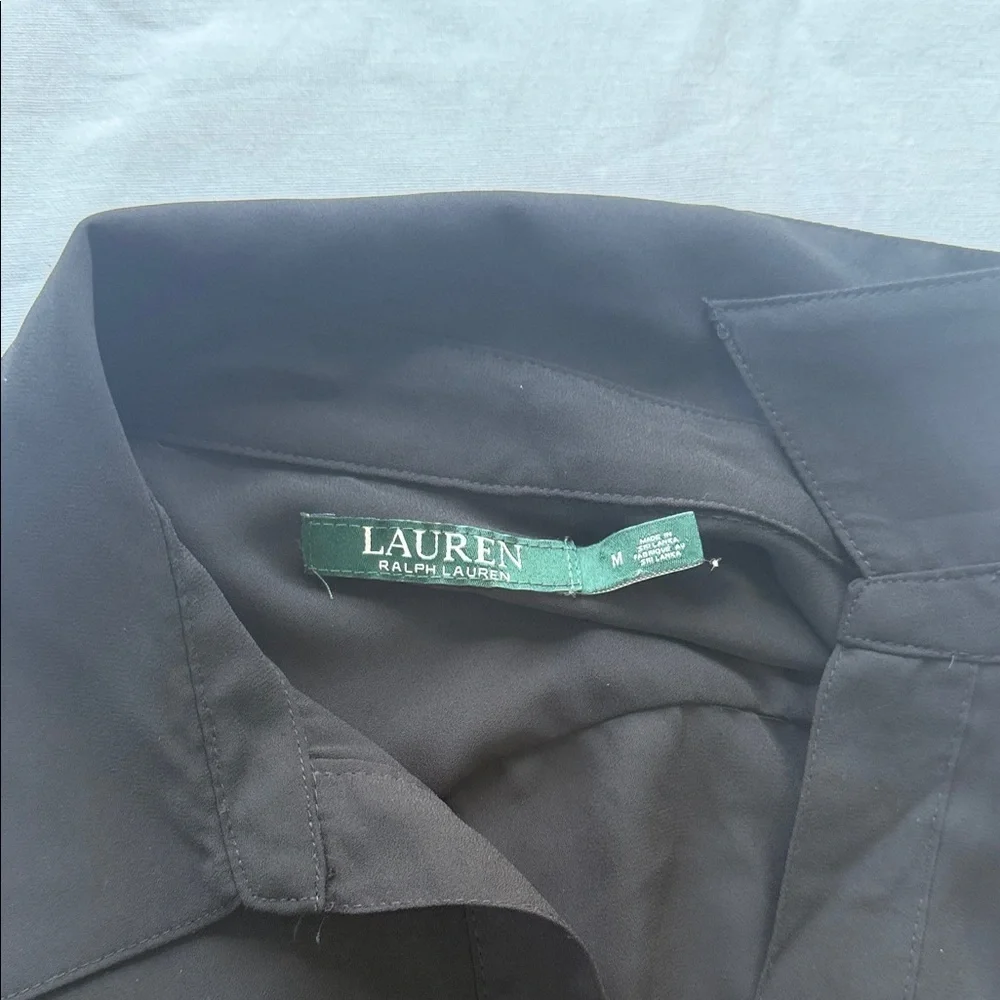 Ralph Lauren Black Blouse with Flared Sleeves